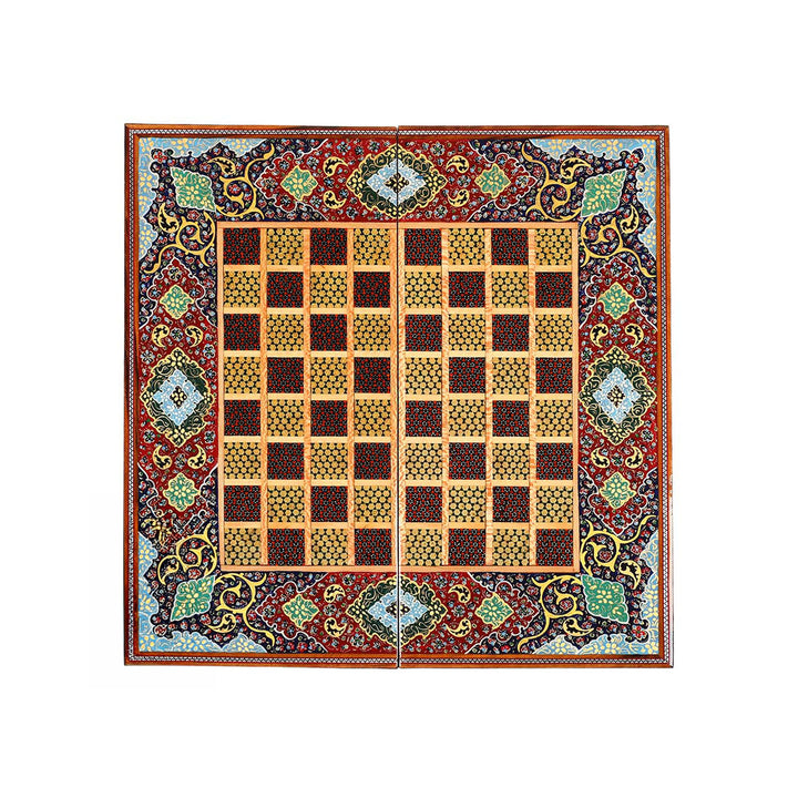 Handcrafted Hatem-Inlaid Wooden Backgammon Set - WAAH139