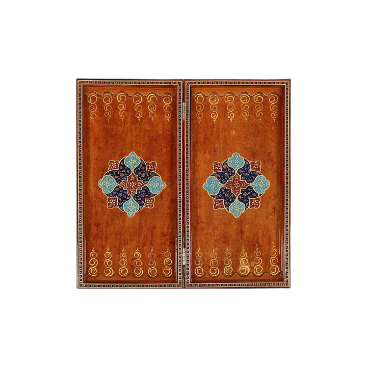 Handcrafted Hatem-Inlaid Wooden Backgammon Set - WAAH141