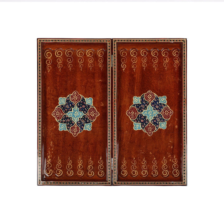 Handcrafted Hatem-Inlaid Wooden Backgammon Set - WAAH144