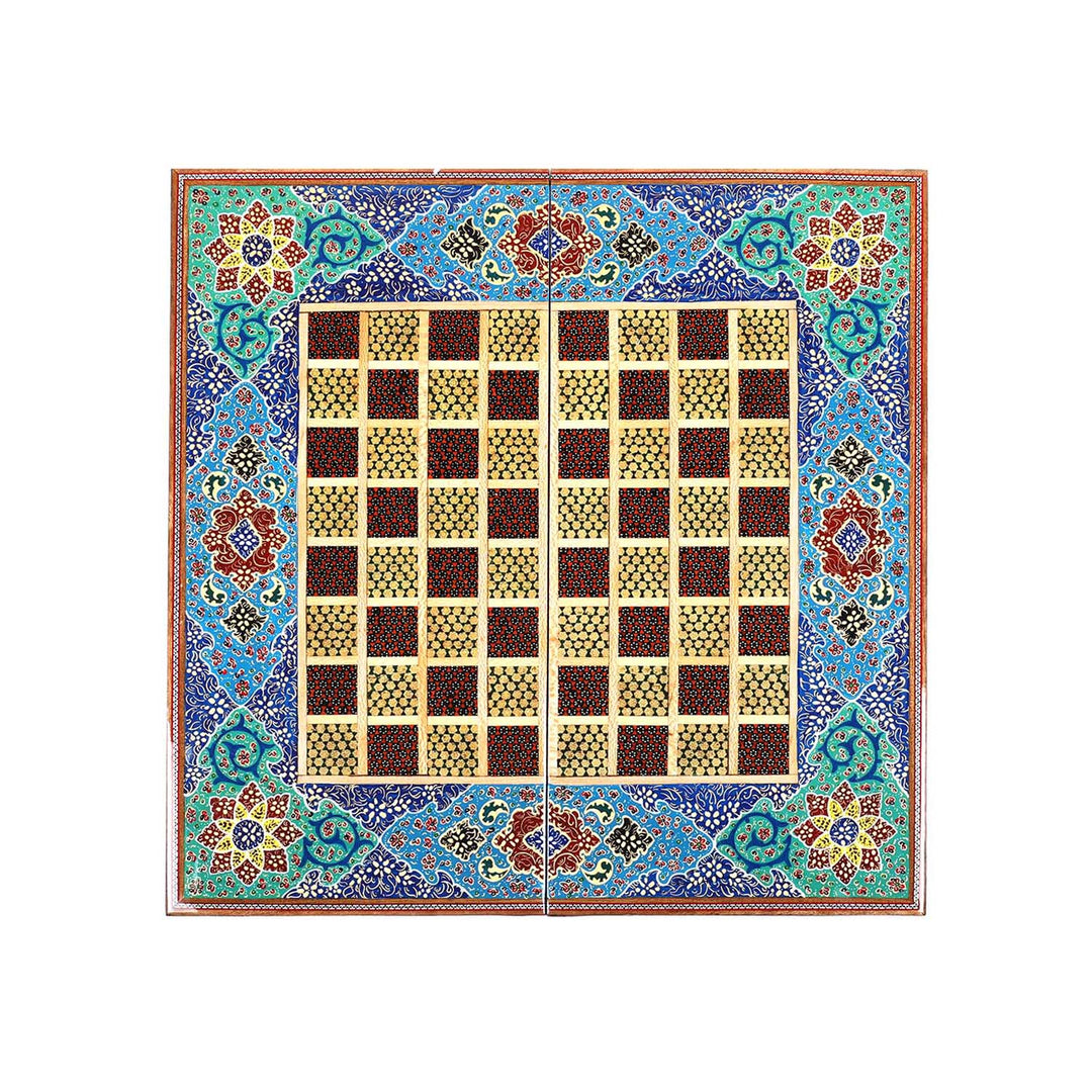 Handcrafted Hatem-Inlaid Wooden Backgammon Set - WAAH144