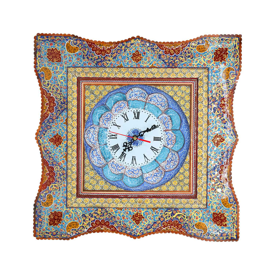 Handmade Hatem-Inlaid Wooden Wall Clock – WAAH149