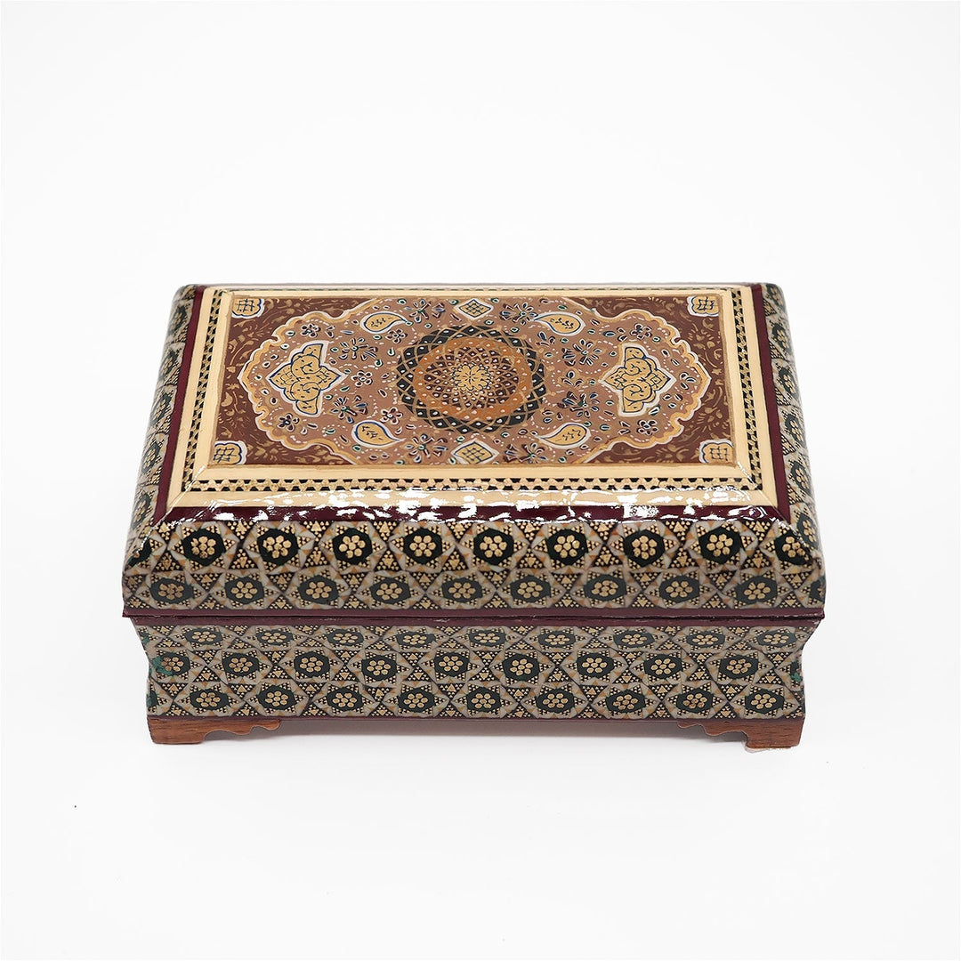 Handmade Hatem-Inlaid Wooden Decorative Box – WAAH155