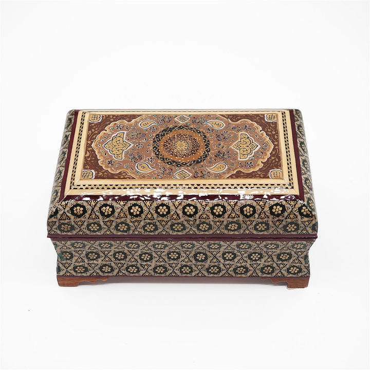 Handmade Hatem-Inlaid Wooden Decorative Box – WAAH155