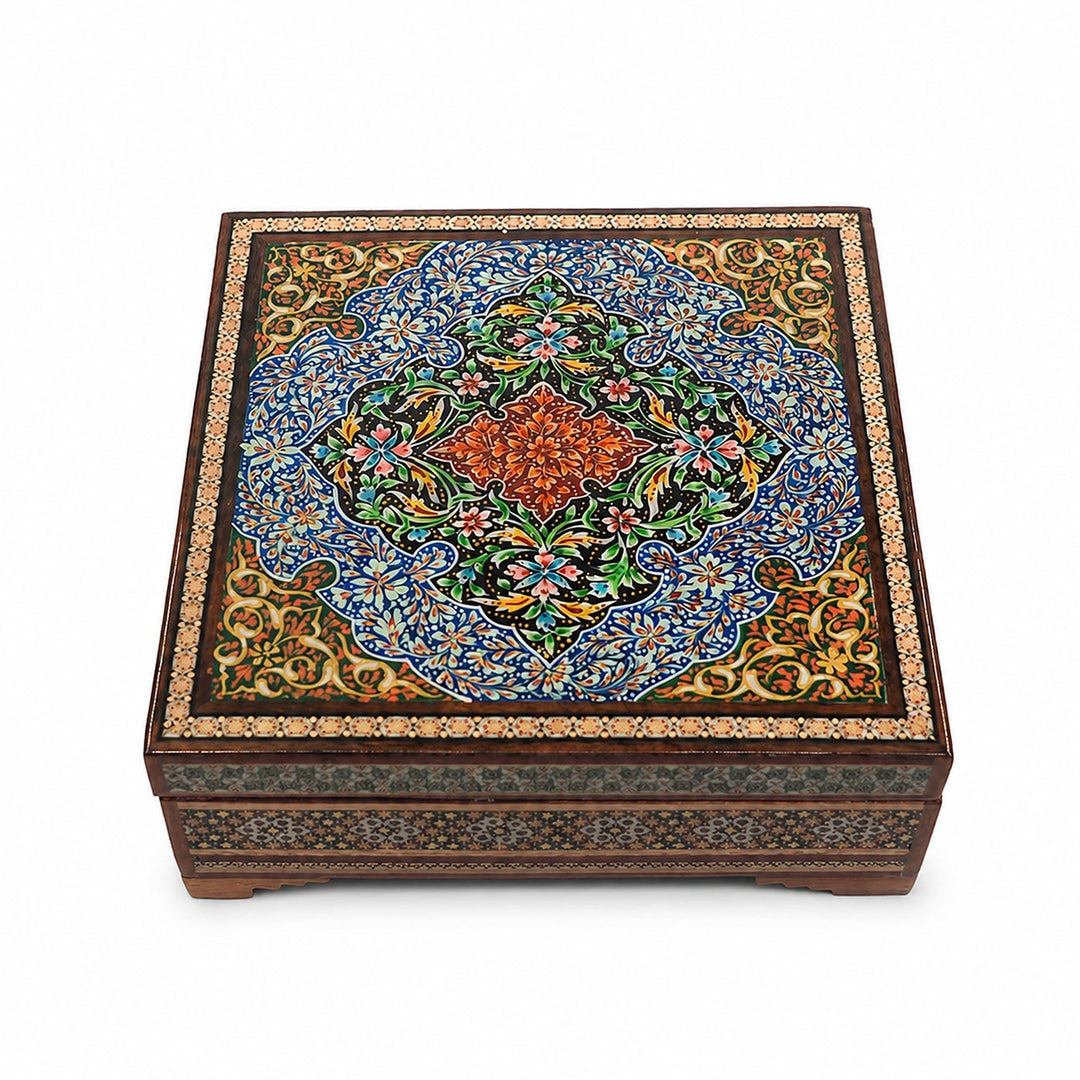 Handmade Hatem-Inlaid Wooden Decorative Box – WAAH157