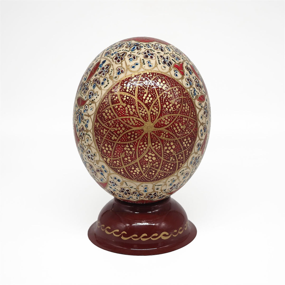 Hand-Embellished Natural Ostrich Egg Ornament – WAAH160