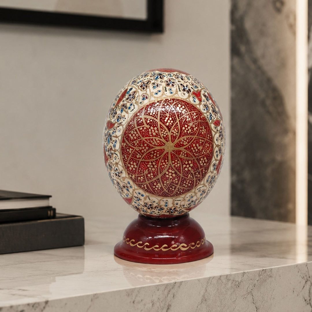 Hand-Embellished Natural Ostrich Egg Ornament – WAAH160