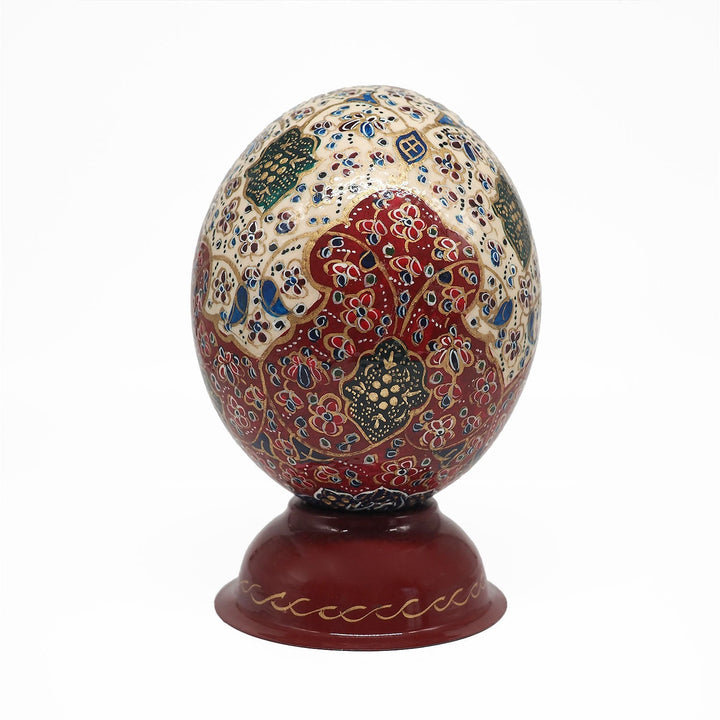 Hand-Embellished Natural Ostrich Egg Ornament – WAAH163