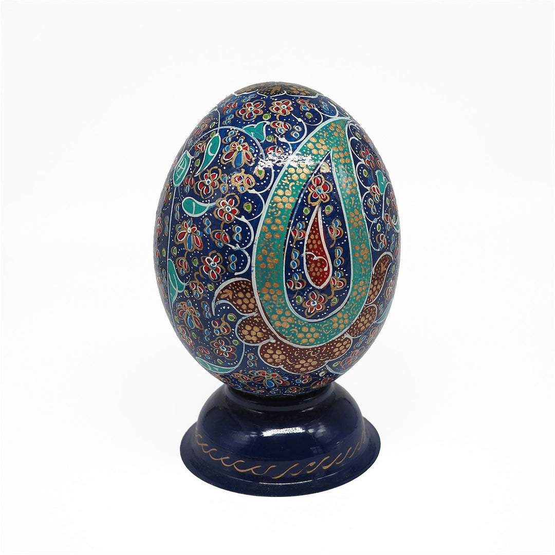 Hand-Embellished Natural Ostrich Egg Ornament – WAAH164