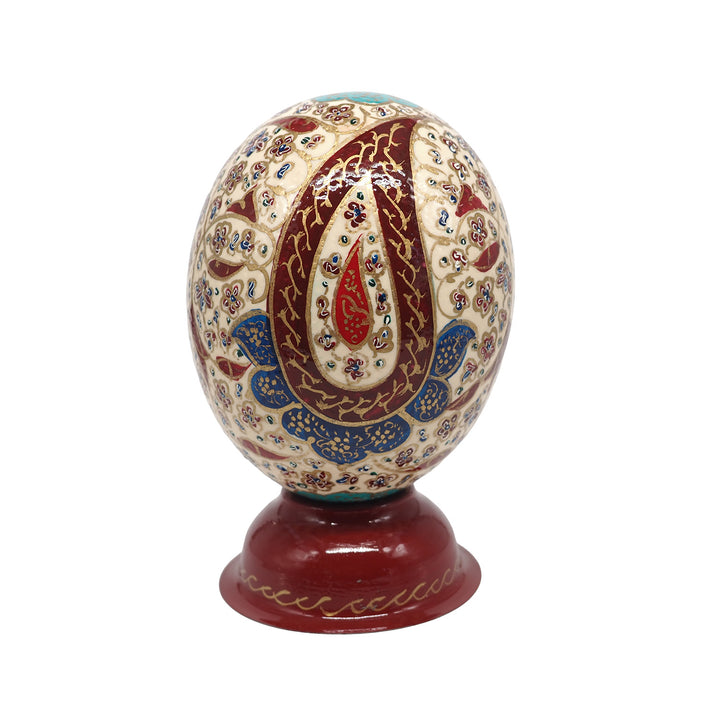 Hand-Embellished Natural Ostrich Egg Ornament – WAAH172