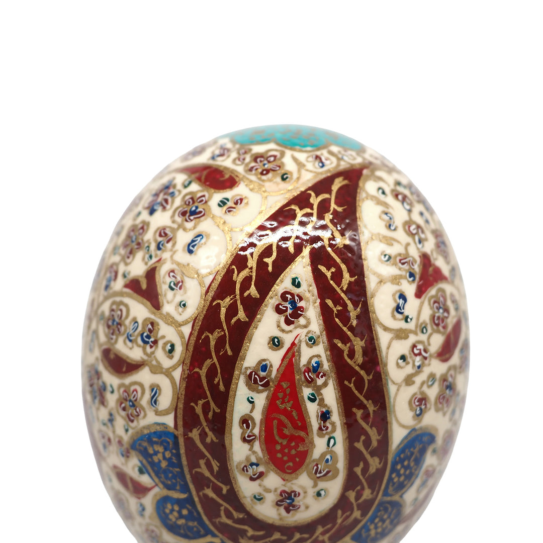 Hand-Embellished Natural Ostrich Egg Ornament – WAAH172