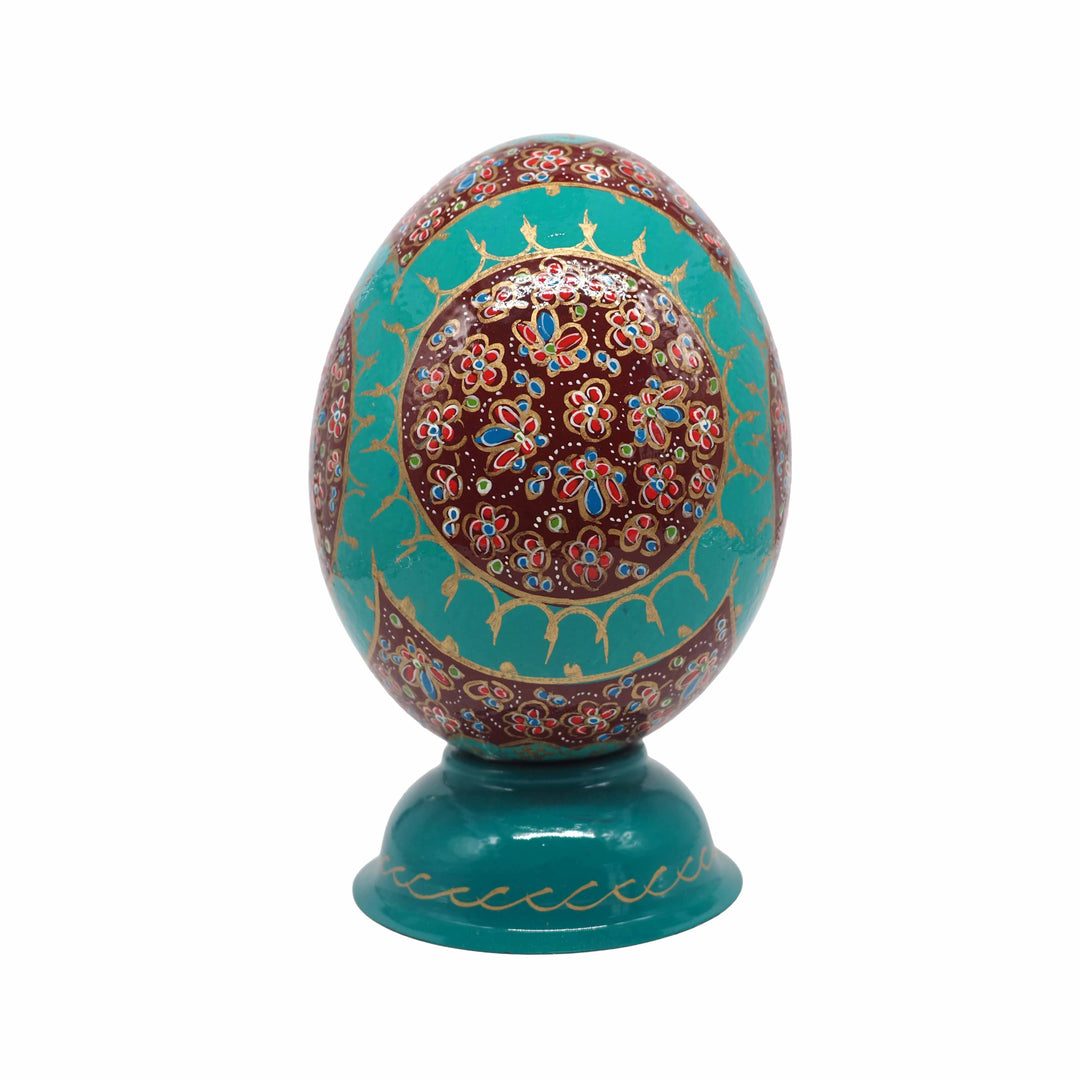 Hand-Embellished Natural Ostrich Egg Ornament – WAAH187
