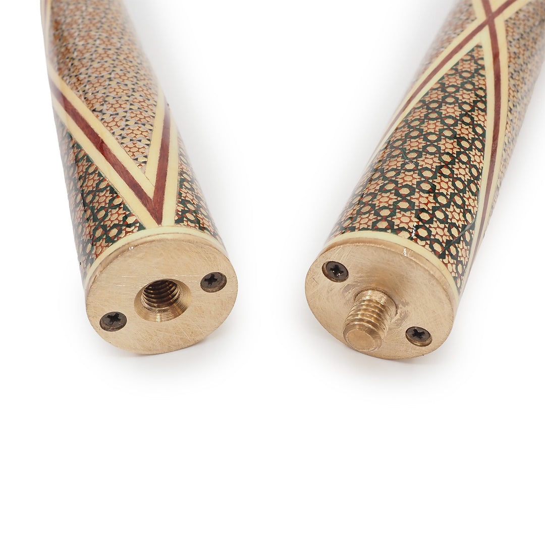 Handcrafted Hatem-Inlaid Wooden Walking Cane with Carrying Case - WAAH191