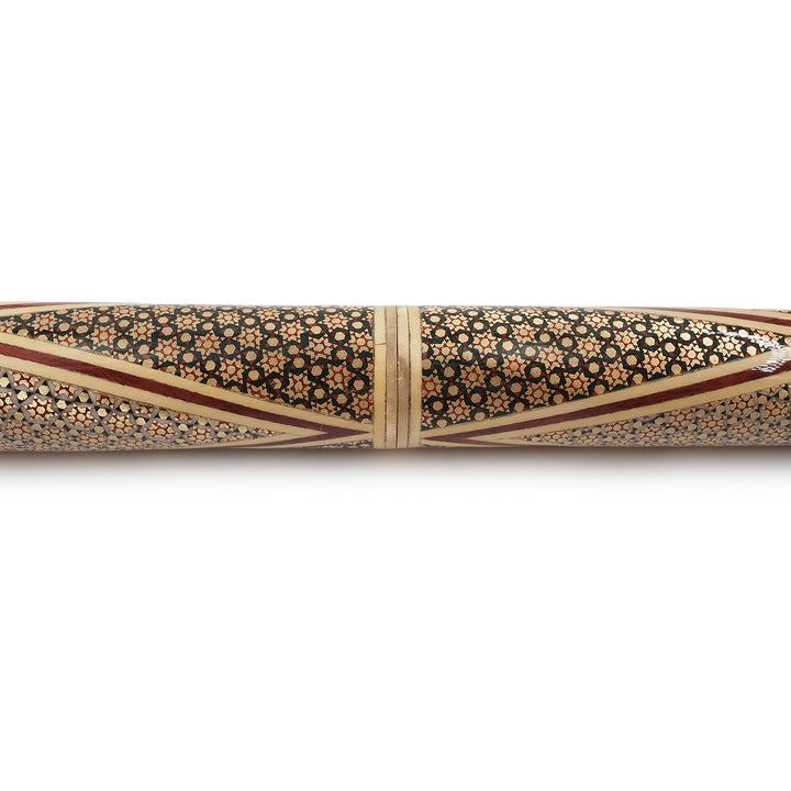 Handcrafted Hatem-Inlaid Wooden Walking Cane with Carrying Case - WAAH191