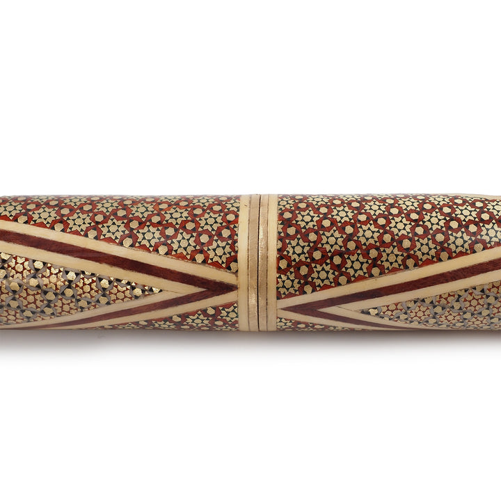 Handcrafted Hatem-Inlaid Wooden Walking Cane with Carrying Case - WAAH192