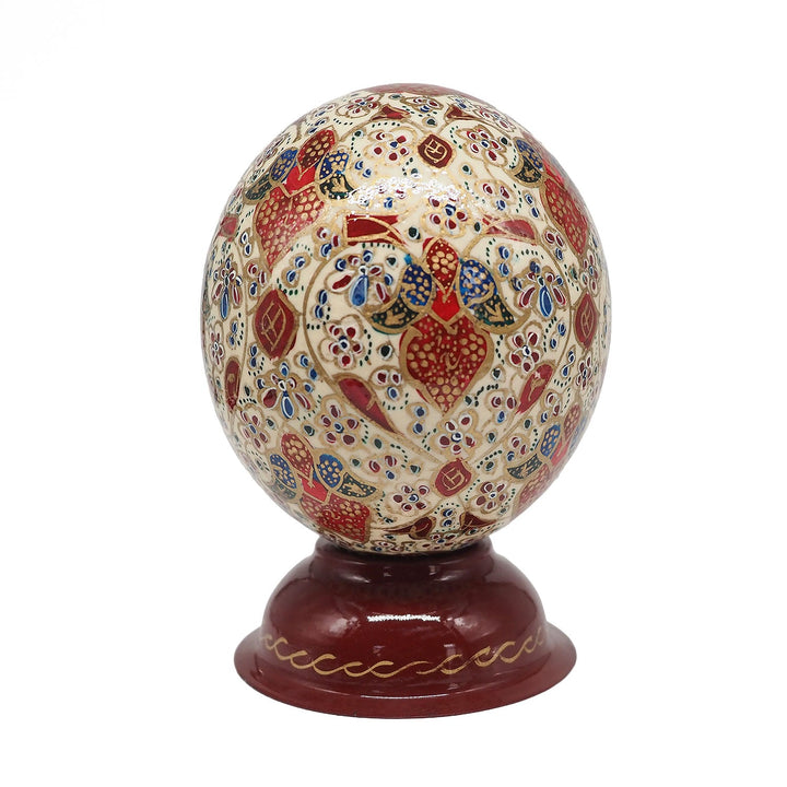 Hand-Embellished Natural Ostrich Egg Ornament – WAAH195