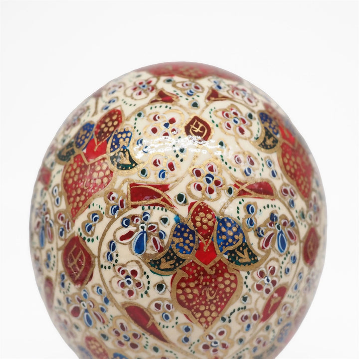 Hand-Embellished Natural Ostrich Egg Ornament – WAAH195