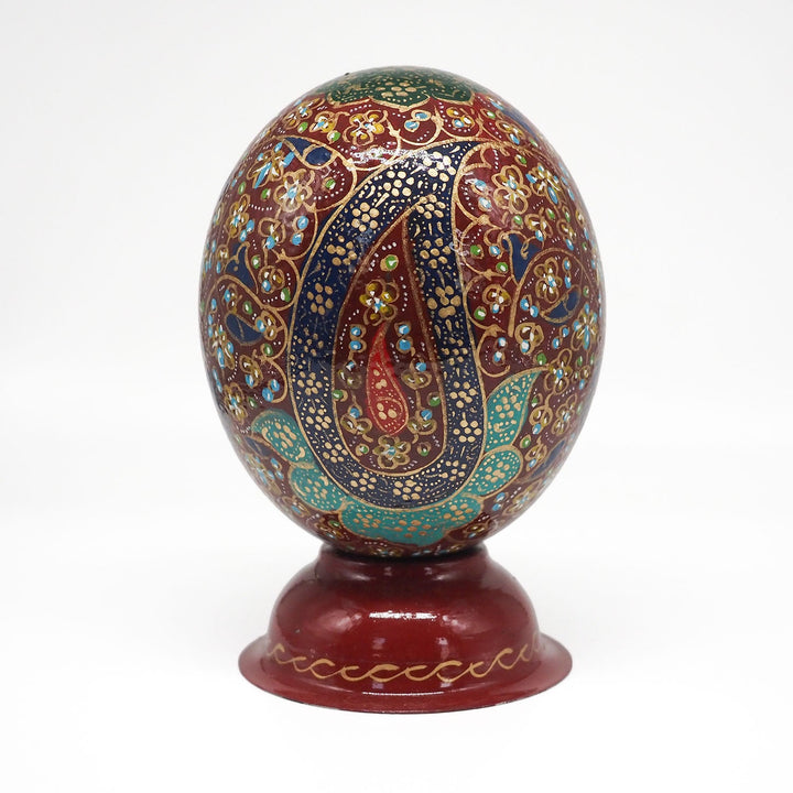 Hand-Embellished Natural Ostrich Egg Ornament – WAAH196