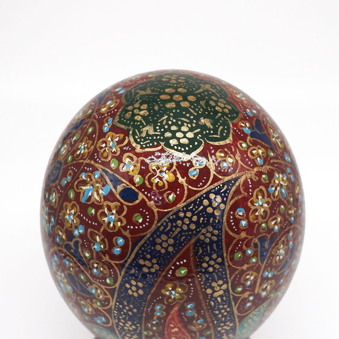 Hand-Embellished Natural Ostrich Egg Ornament – WAAH196