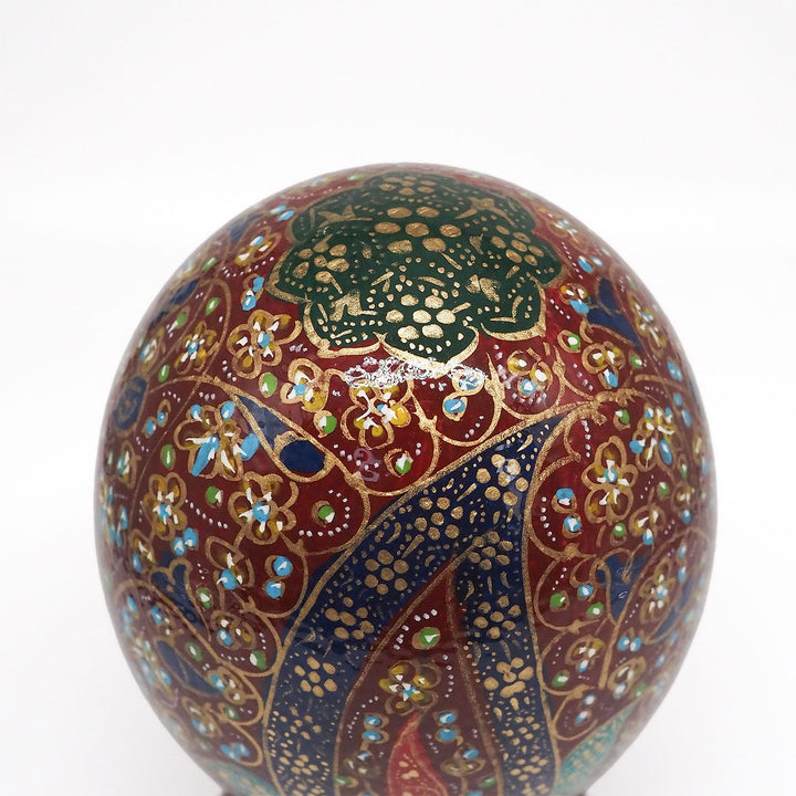 Hand-Embellished Natural Ostrich Egg Ornament – WAAH196