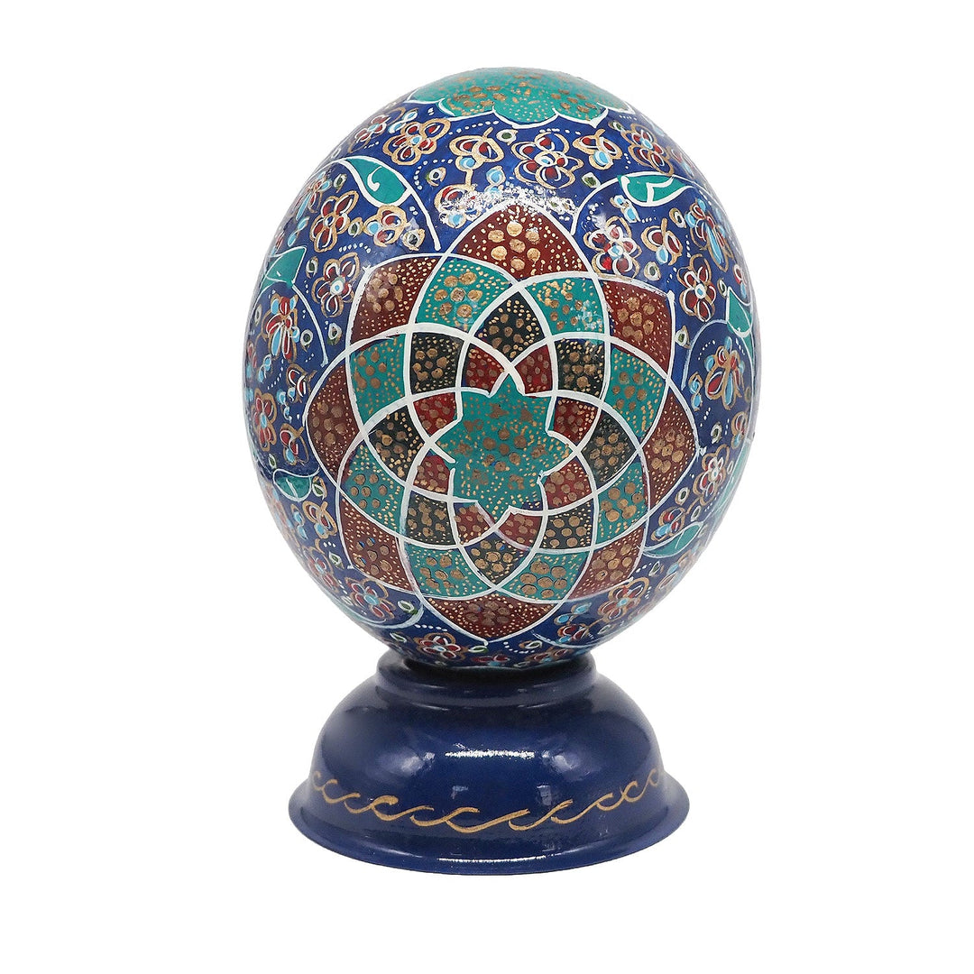 Hand-Embellished Natural Ostrich Egg Ornament – WAAH198
