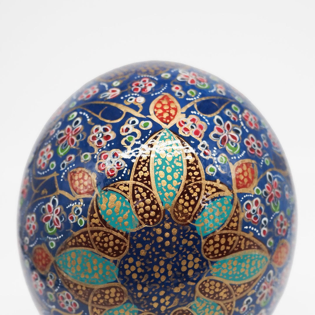 Hand-Embellished Natural Ostrich Egg Ornament – WAAH199