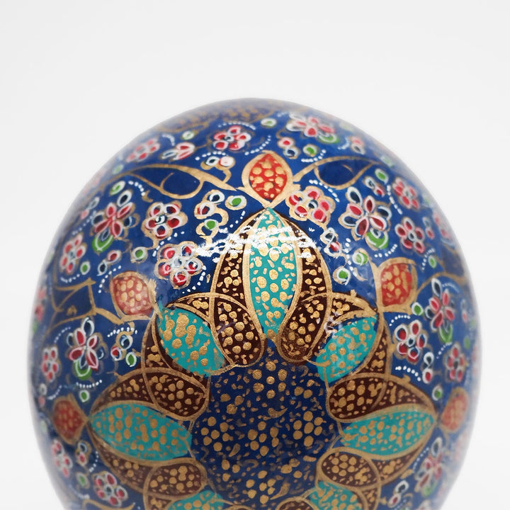 Hand-Embellished Natural Ostrich Egg Ornament – WAAH199