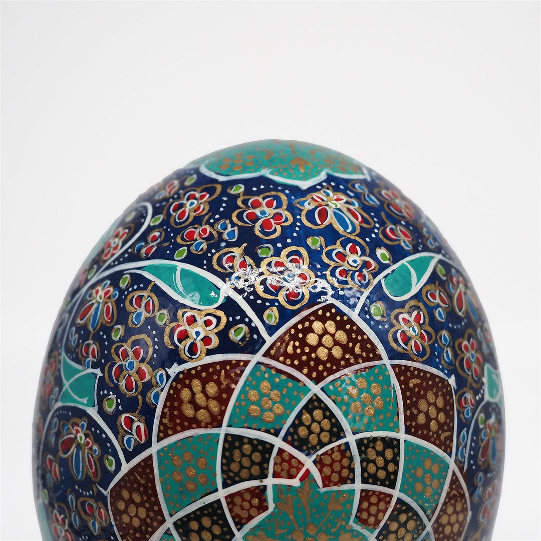 Hand-Embellished Natural Ostrich Egg Ornament – WAAH201