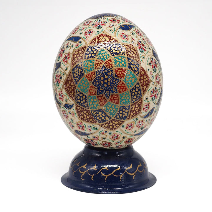 Hand-Embellished Natural Ostrich Egg Ornament – WAAH202