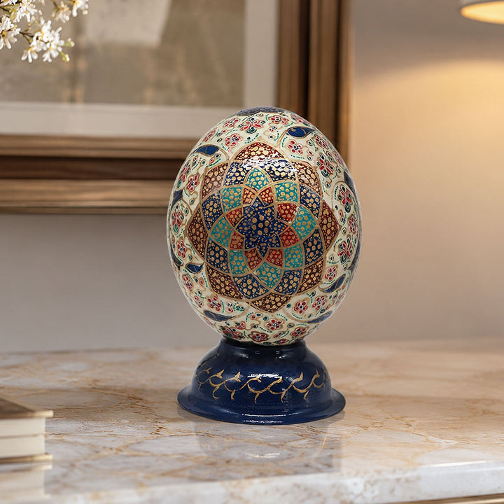 Hand-Embellished Natural Ostrich Egg Ornament – WAAH202