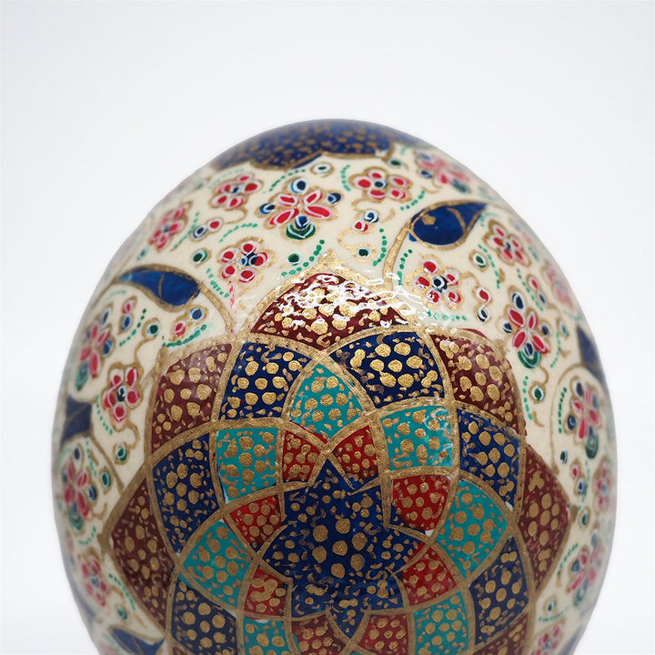Hand-Embellished Natural Ostrich Egg Ornament – WAAH202
