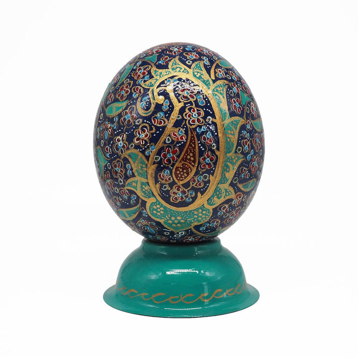 Hand-Embellished Natural Ostrich Egg Ornament – WAAH203