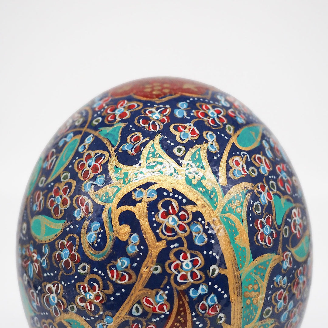 Hand-Embellished Natural Ostrich Egg Ornament – WAAH203