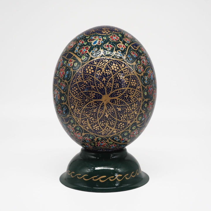 Hand-Embellished Natural Ostrich Egg Ornament – WAAH206