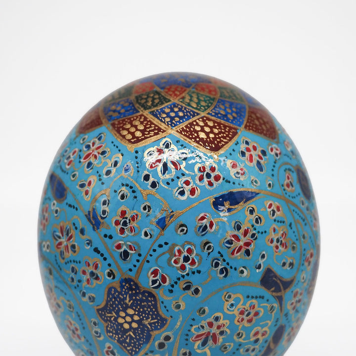 Hand-Embellished Natural Ostrich Egg Ornament – WAAH207