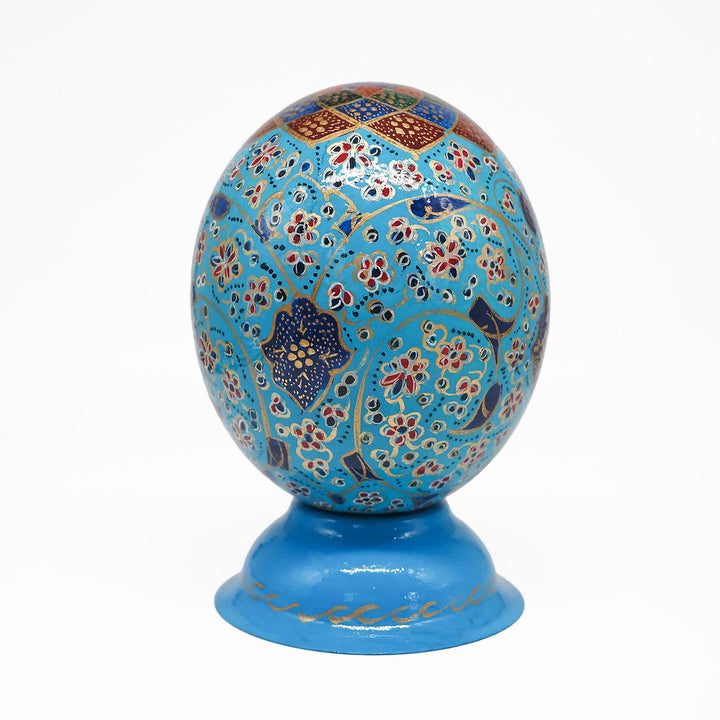 Hand-Embellished Natural Ostrich Egg Ornament – WAAH207