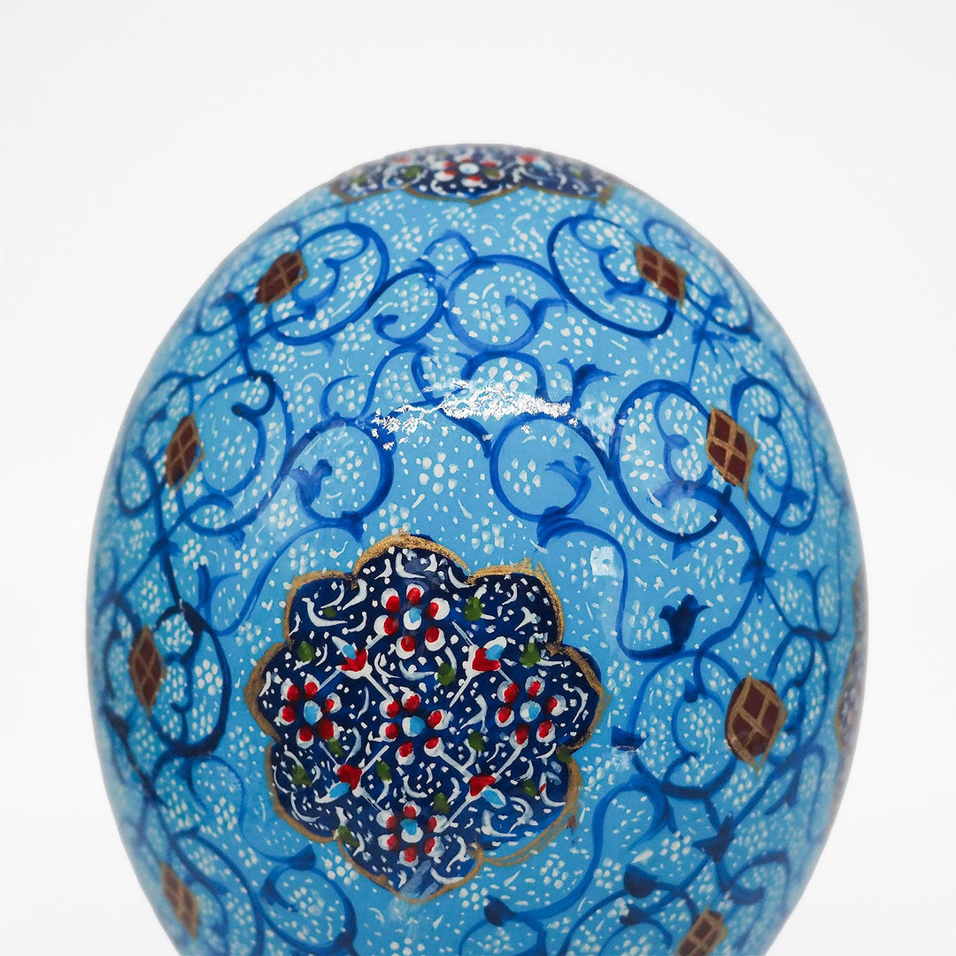 Hand-Embellished Natural Ostrich Egg Ornament – WAAH210