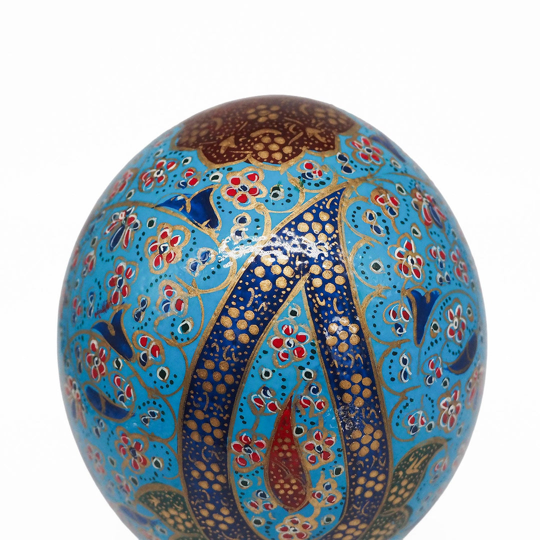 Hand-Embellished Natural Ostrich Egg Ornament – WAAH212