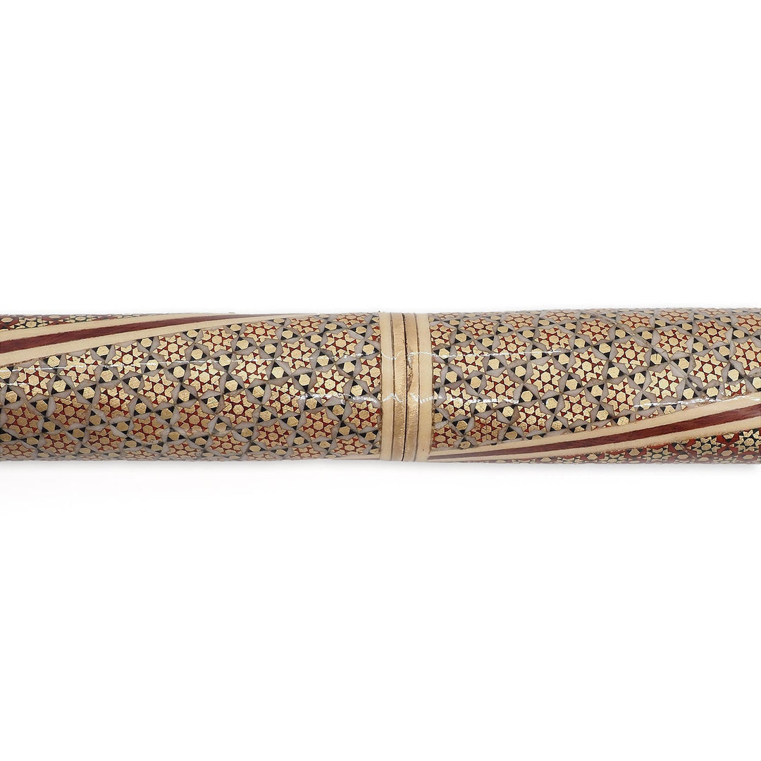 Handcrafted Hatem-Inlaid Wooden Walking Cane with Carrying Case - WAAH215