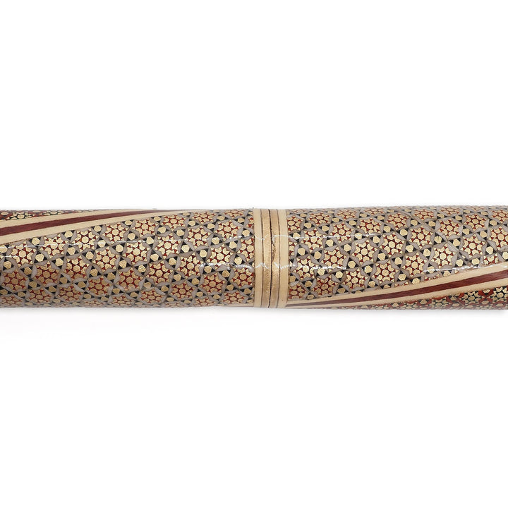 Handcrafted Hatem-Inlaid Wooden Walking Cane with Carrying Case - WAAH215