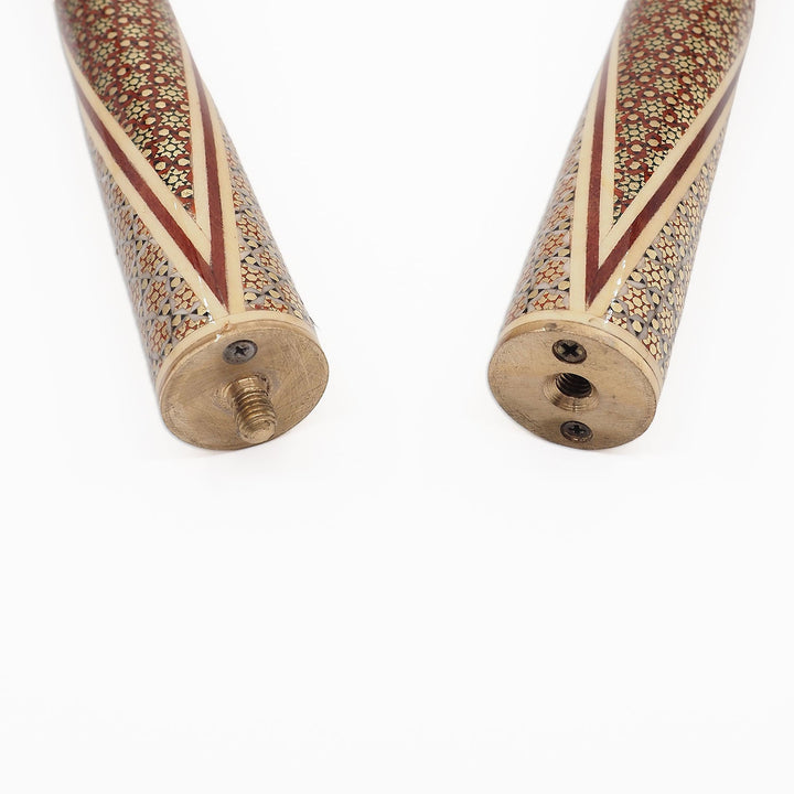Handcrafted Hatem-Inlaid Wooden Walking Cane with Carrying Case - WAAH216