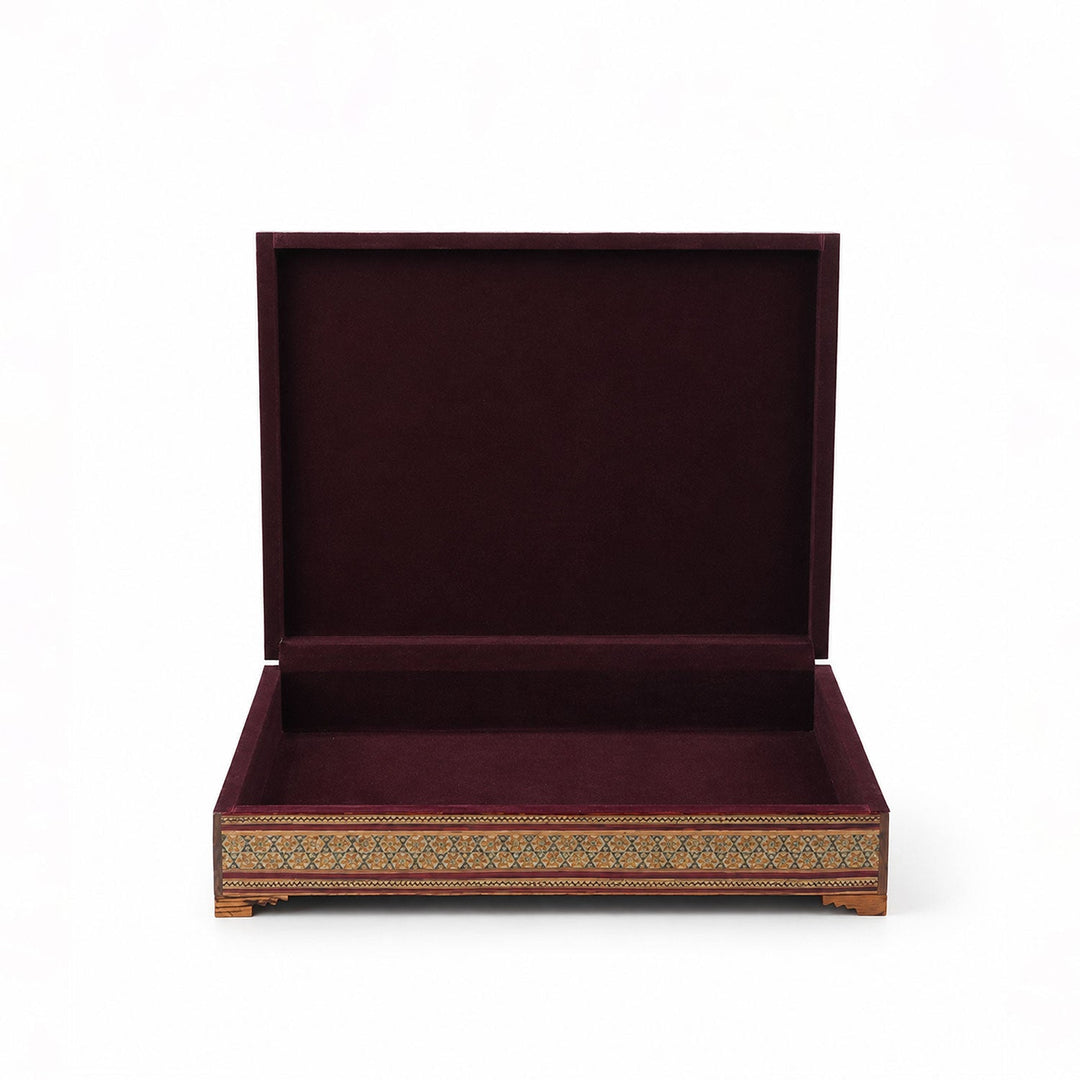 Handcrafted Hatem-Inlaid Wooden Box - WAAH230