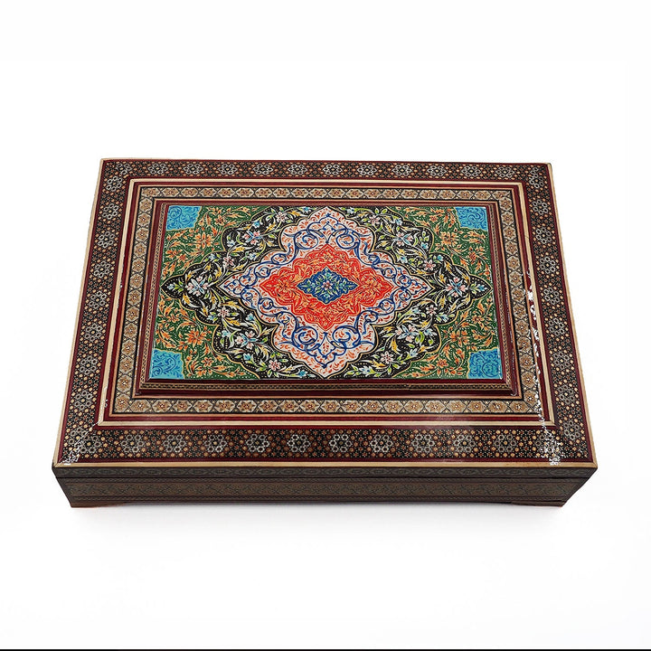 Handcrafted Hatem-Inlaid Wooden Box - WAAH231
