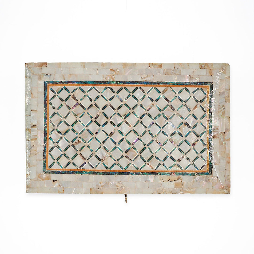 Handcrafted  Mother-of-Pearl Mosaic and Abalone Inlaid Wooden Box - WAAH251