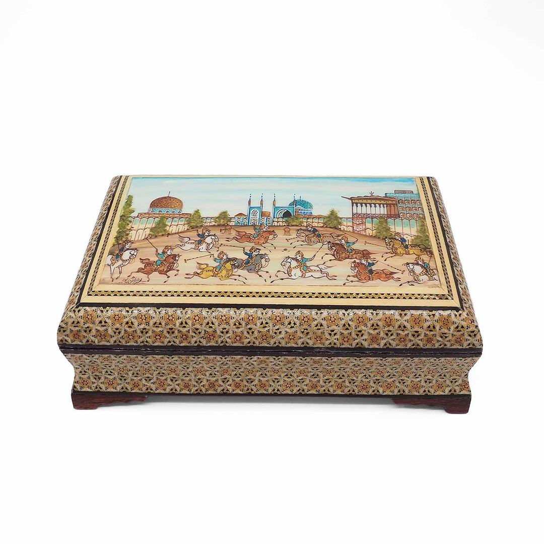 Handcrafted Hatem-Inlaid Wooden Box - WAAH261