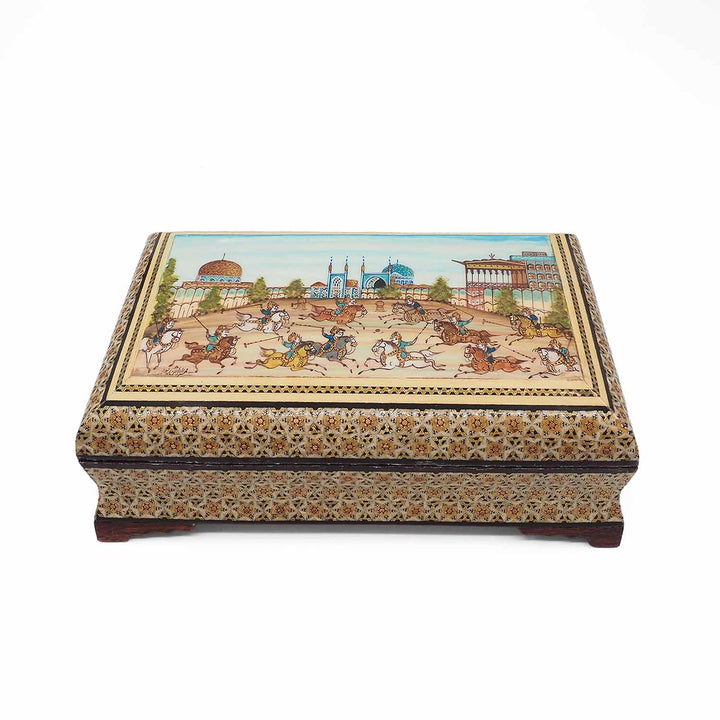 Handcrafted Hatem-Inlaid Wooden Box - WAAH261