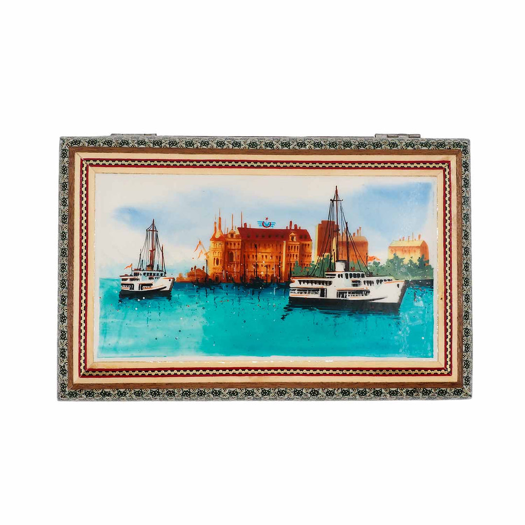 Handcrafted Hatem-Inlaid Wooden Box - WAAH263
