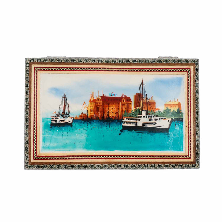 Handcrafted Hatem-Inlaid Wooden Box - WAAH263