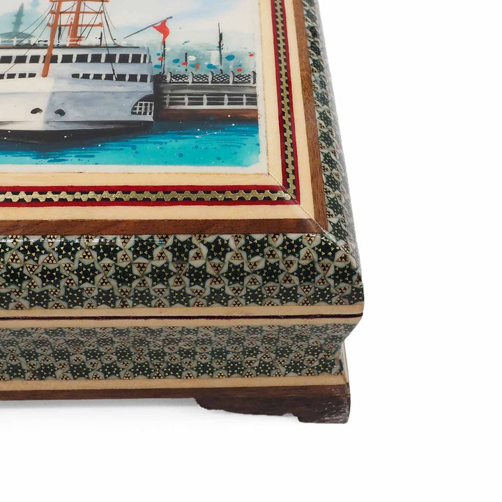 Handcrafted Hatem-Inlaid Wooden Box - WAAH264