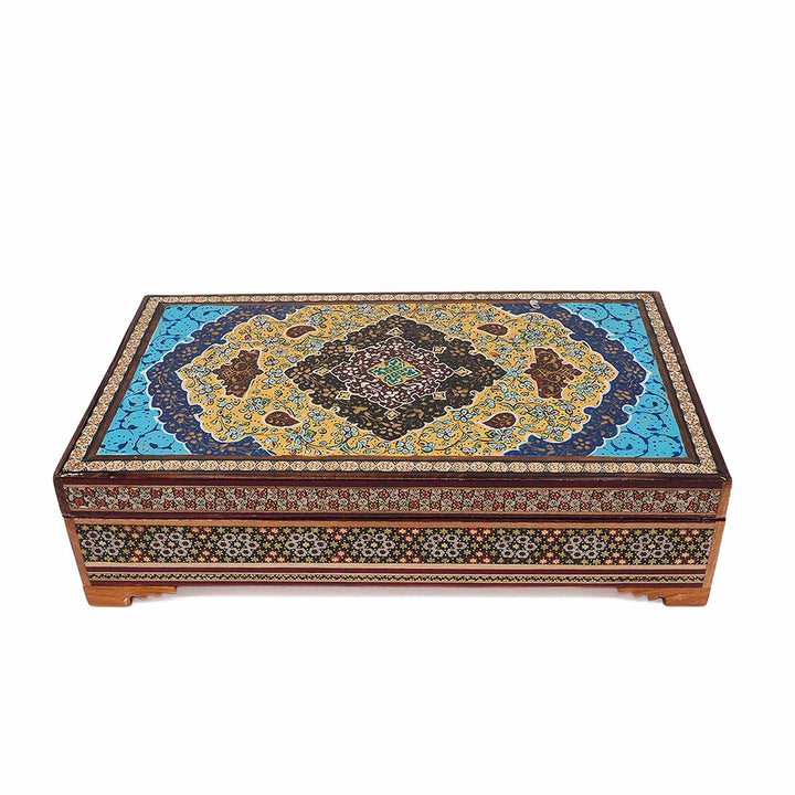 Handcrafted Hatem-Inlaid Wooden Box - WAAH266