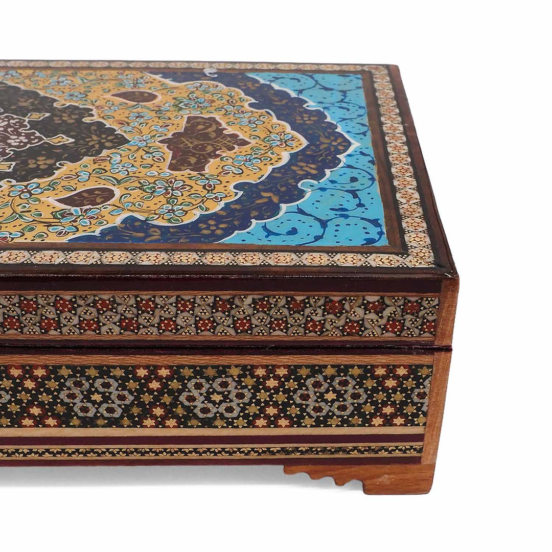 Handcrafted Hatem-Inlaid Wooden Box - WAAH266
